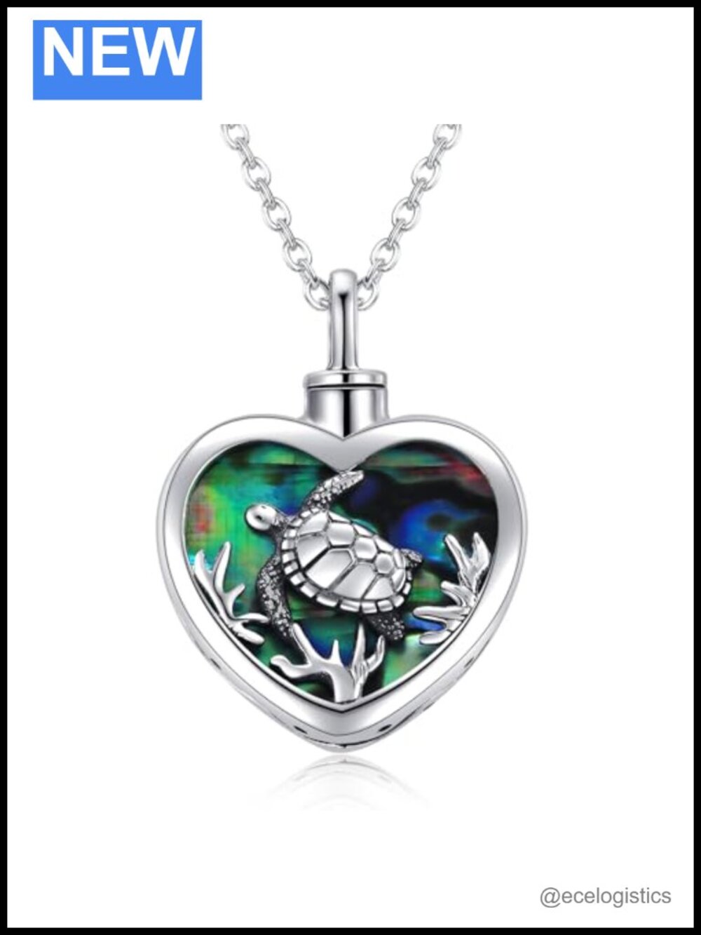 Sea Turtle Urn Necklace Sterling Silver